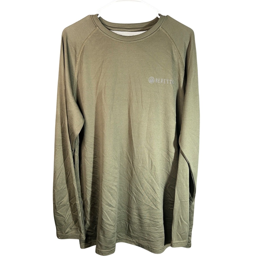 Beretta Mens Olive Green Performance Shooting Shirt Long Sleeve Hunting Tactical